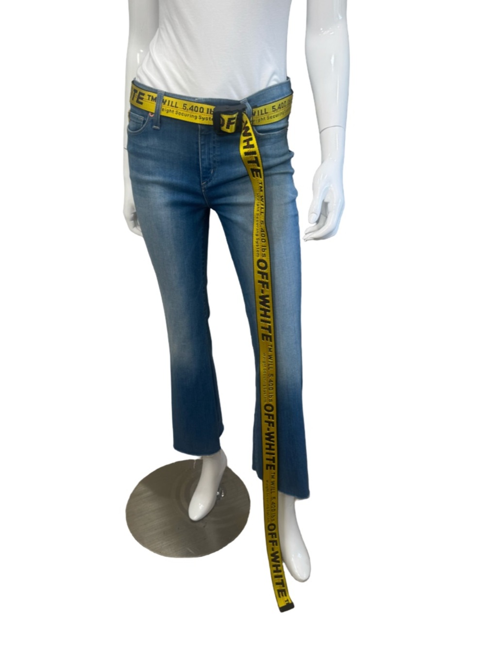 OFF-WHITE Industrial Belt Yellow Black Logo 5400LB Streetwear O/S Virgil Abloh